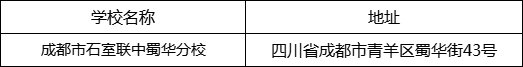 成都市石室聯(lián)中蜀華分校地址在哪里？