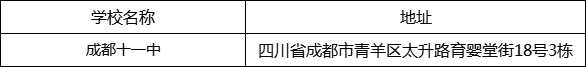 成都市成都十一中地址在哪里？