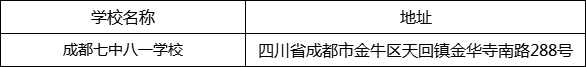 成都市成都七中八一學校地址在哪里？