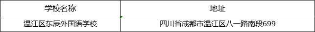 成都市溫江區(qū)東辰外國語學(xué)校地址在哪里？