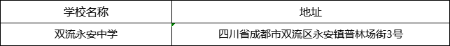 成都市雙流永安中學(xué)地址在哪里？