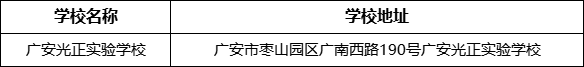 廣安市廣安光正實驗學校學校地址在哪里?