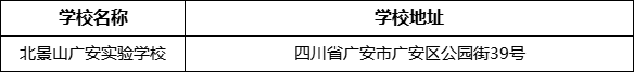 廣安市北京景山學(xué)校四川廣安實(shí)驗(yàn)學(xué)校地址在哪里？