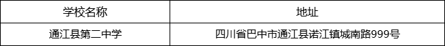 巴中市通江縣第二中學(xué)地址在哪里？