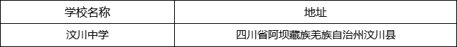 阿壩州汶川中學地址在哪里？