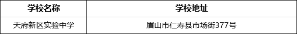 眉山市天府新區(qū)實(shí)驗(yàn)中學(xué)學(xué)校地址在哪里？