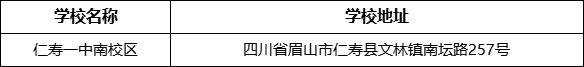 眉山市仁壽一中南校區(qū)學(xué)校地址在哪里？