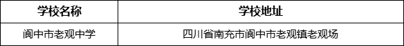 南充市閬中市老觀中學地址在哪里？