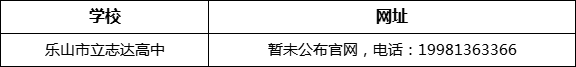 樂山市立志達(dá)高中網(wǎng)址是什么？