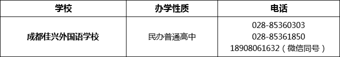 2024年成都市成都佳興外國語學校招辦電話是多少？