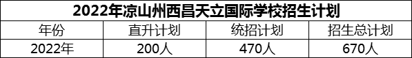 2024年涼山州西昌天立國際學(xué)校招生計(jì)劃是多少？