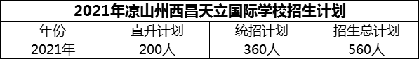 2024年涼山州西昌天立國際學(xué)校招生計(jì)劃是多少？