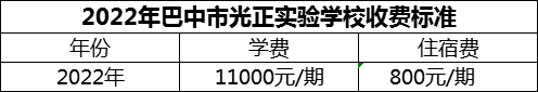 2024年巴中市光正實驗學(xué)校學(xué)費多少錢？