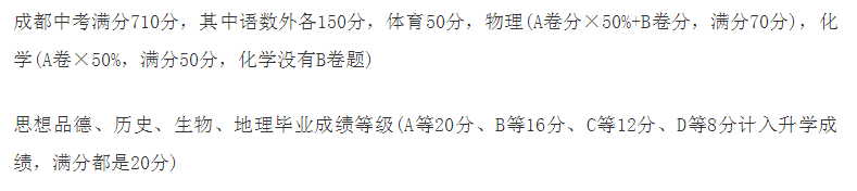 2020年成都中考總分多少？中考滿分是多少？